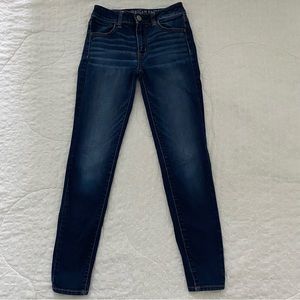 American Eagle Super Stretch Blue High Rise Jegging 00 Short / 00 Petite